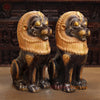 Brass Lion Statue, Lion Pair for Home decor, 21"