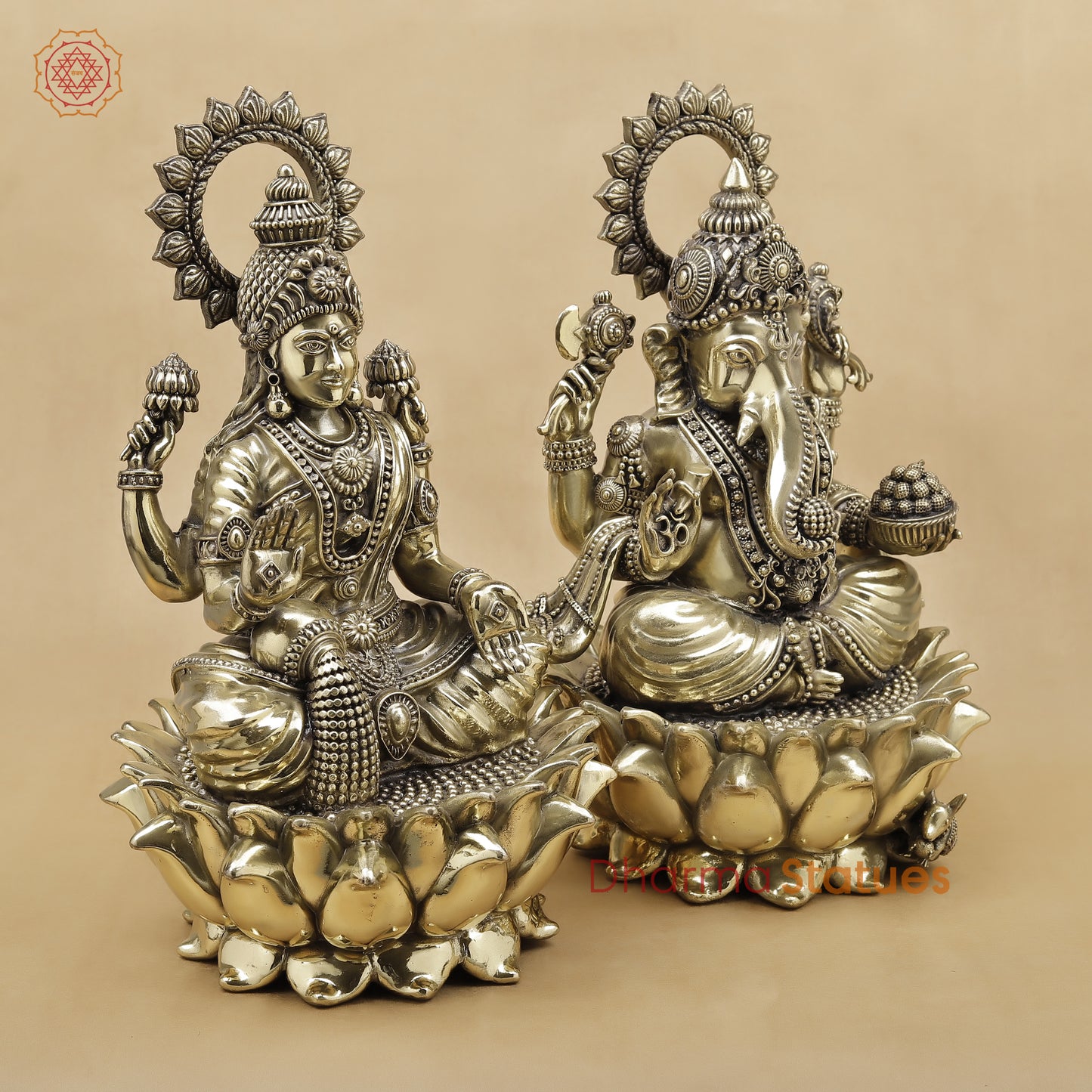 Brass Lakshmi Ganesh Fine, 13"