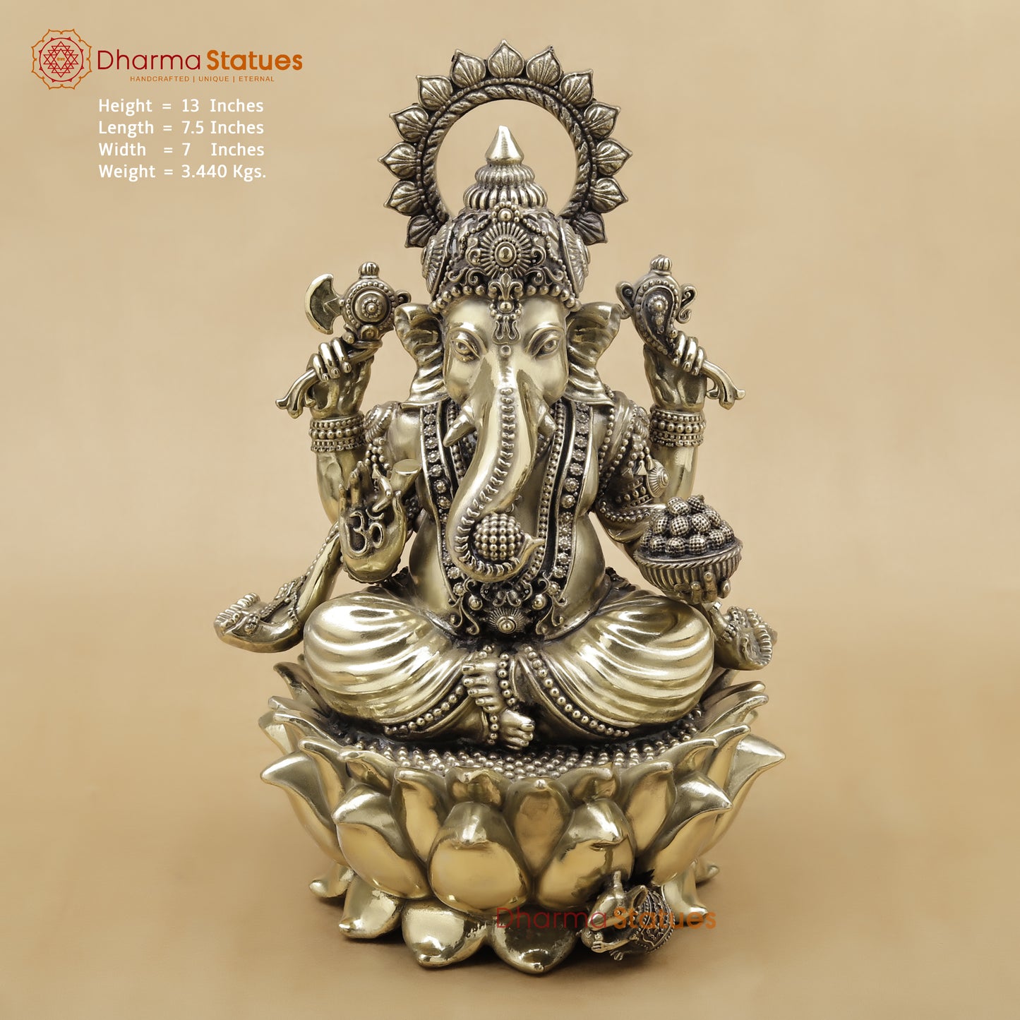 Brass Ganesh Fine, 13"