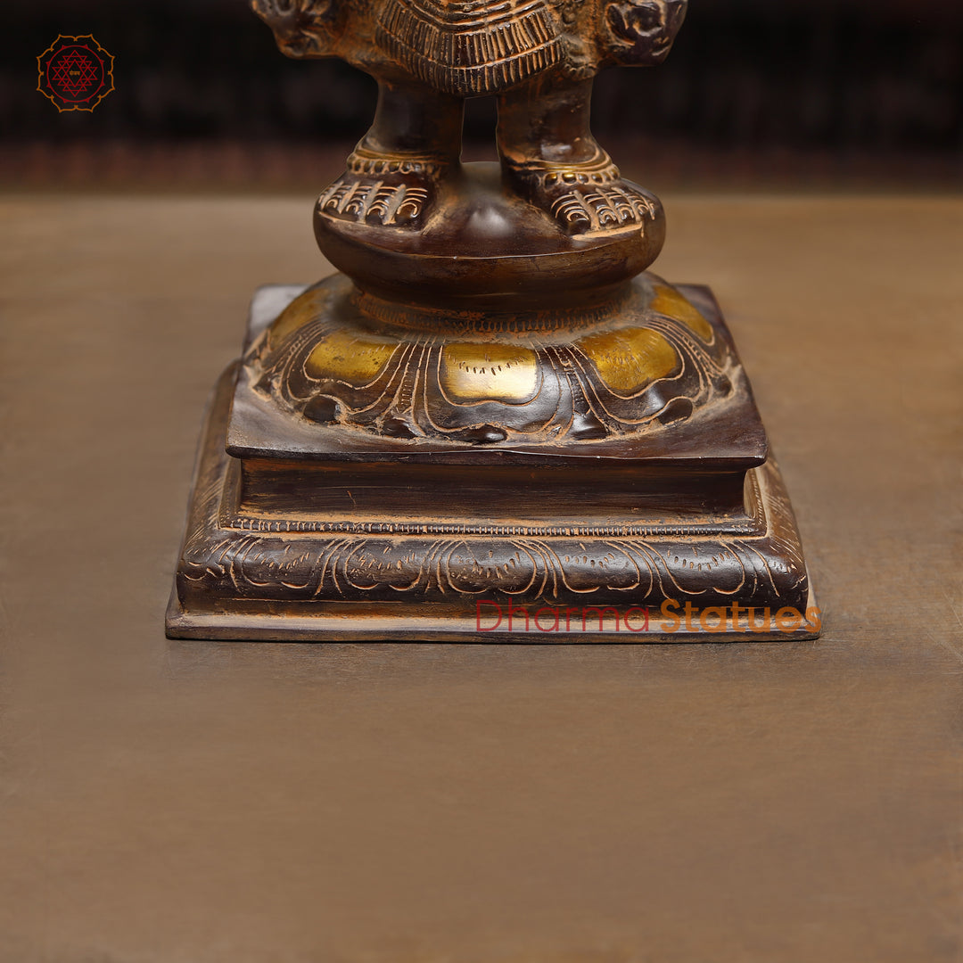 Brass Lakshmi Statue, Fine Golden & Brown Finish 31.5"