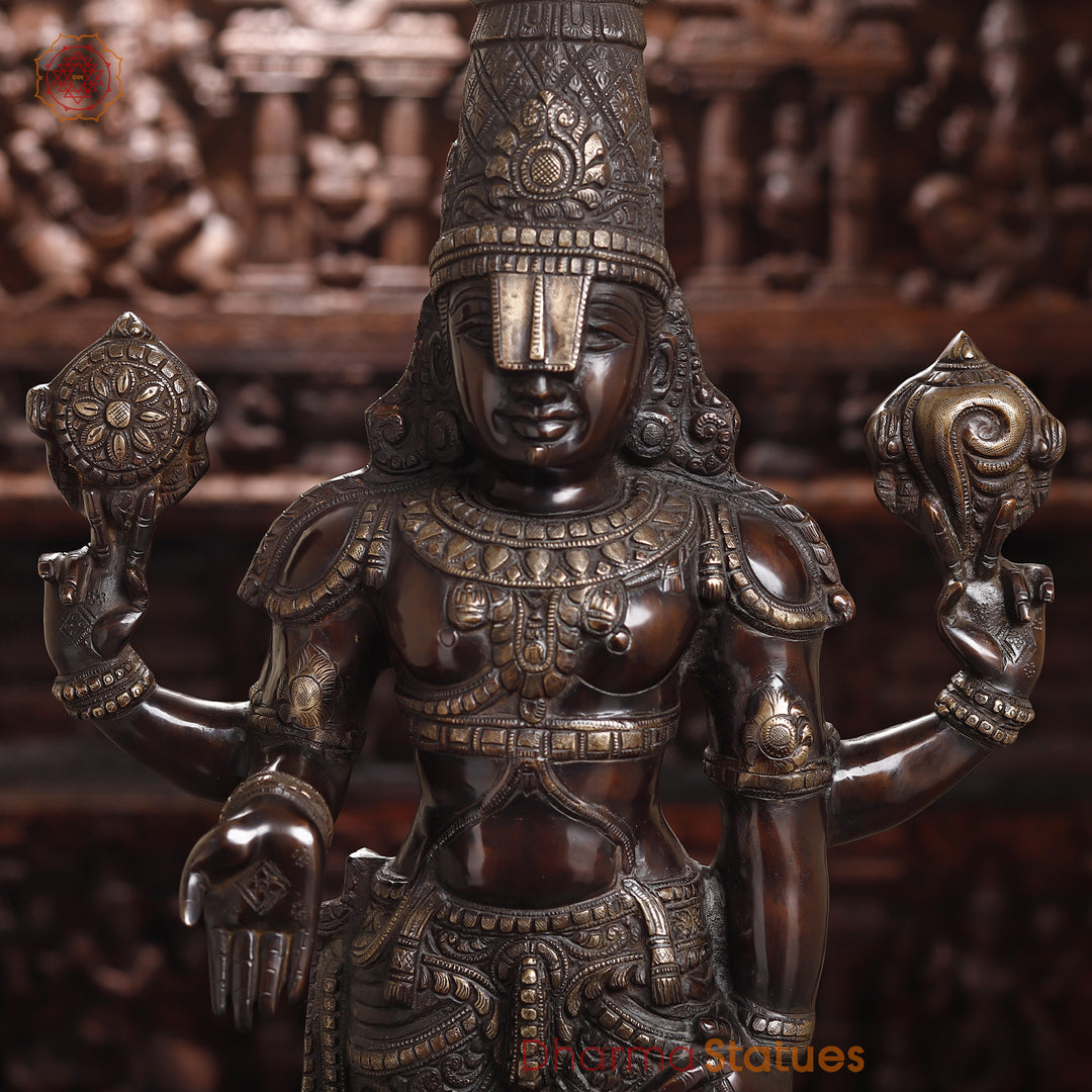 Brass Balaji Standing Fine , Antique Copper Finish 39"