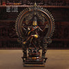 Natraj Brass Statue, Dancing Lord Shiva Idol Bronze & Gold Finish 26" front view