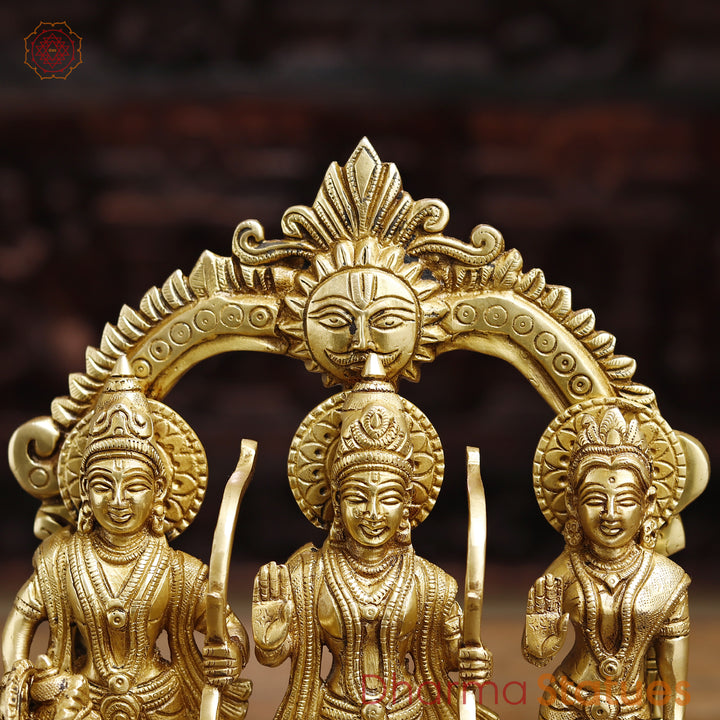 Ram Darbar Brass Statue, Heritage of Righteousness, Fine Golden Finish 11.5"