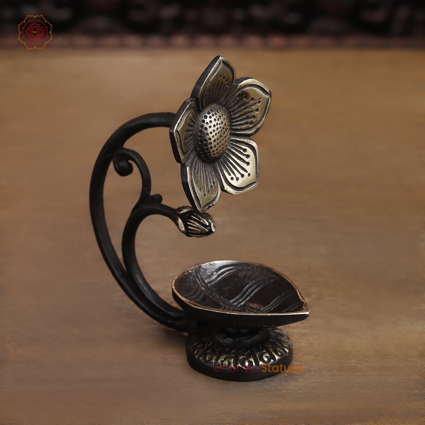 Brass Decorative Diya, Fine Golden Finish, 6"
