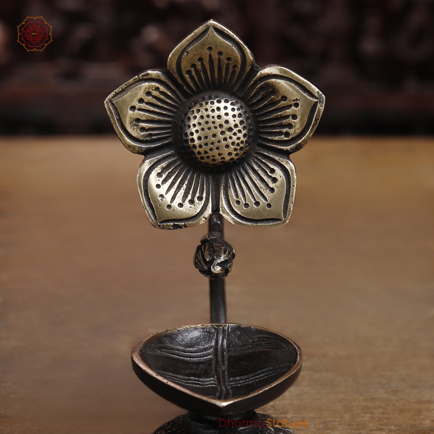 Brass Decorative Diya, Fine Golden Finish, 6"