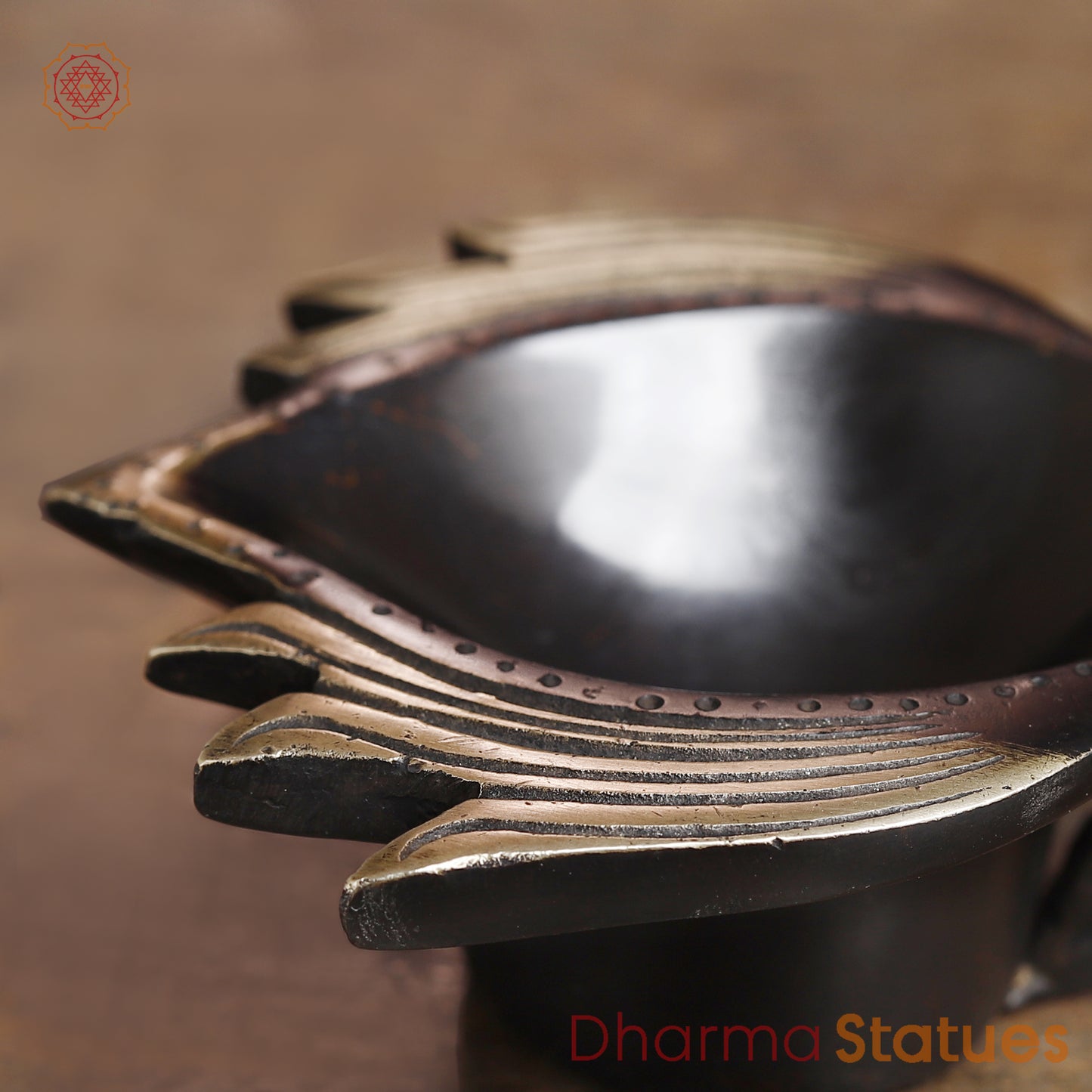 Brass Lotus Diya, Copper & Golden Finish, 3"