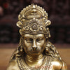 Brass Lord Hanuman Statue, Blessing Hanuman, golden Fine Finish 9"