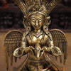 Brass Nag Kanya, Seated on Base, Smooth Fine Golden Finish 12.5"