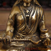 Brass Annaporna Devi Seated On Chowki, Fine Golden 9.5"