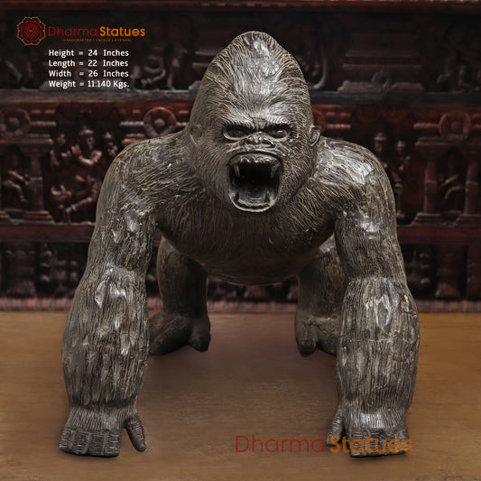 Brass Gorilla, Grey Finish, 24"