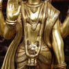 Brass Vishnu Lakshmi Standing on lotus base, Special Gold finish-30"