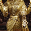 Brass Vishnu Lakshmi Standing on lotus base, Special Gold finish-30"