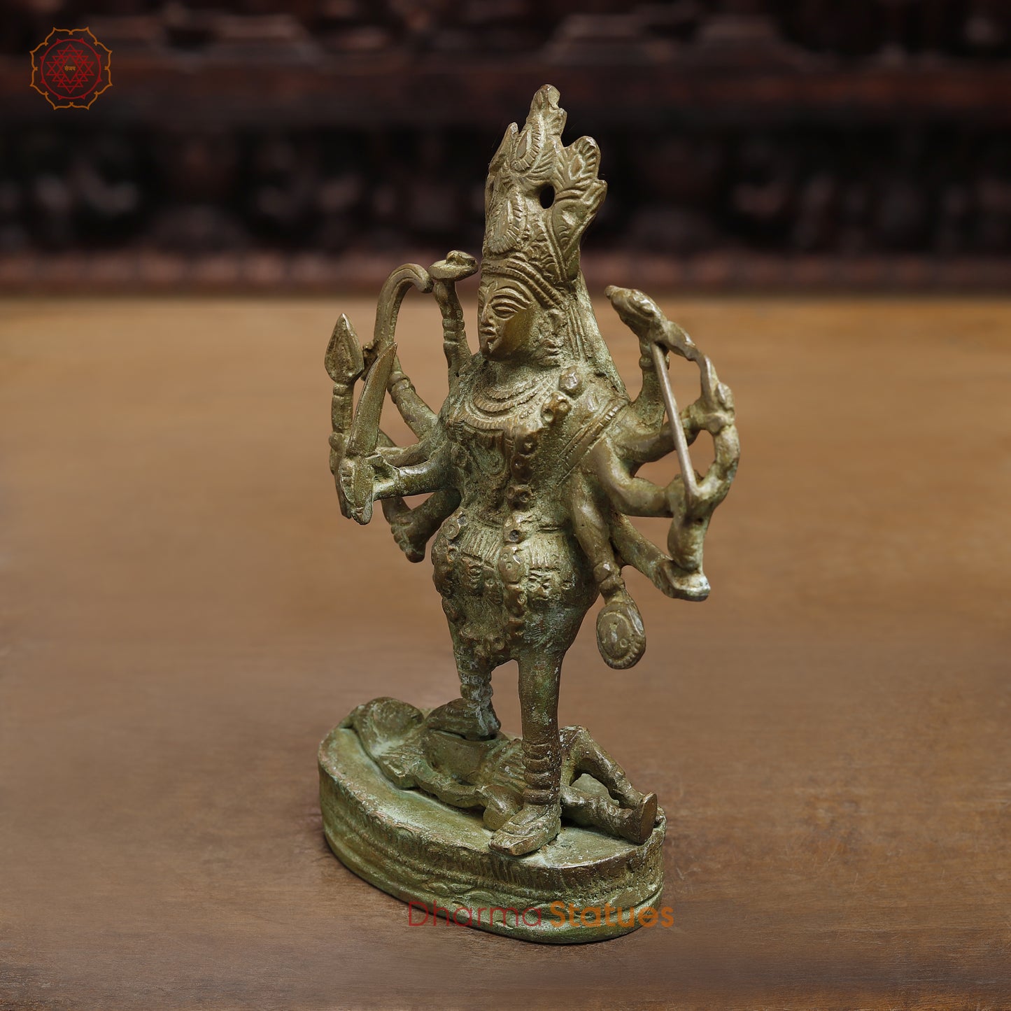 Brass Kali, Fine Green Finish, 8"
