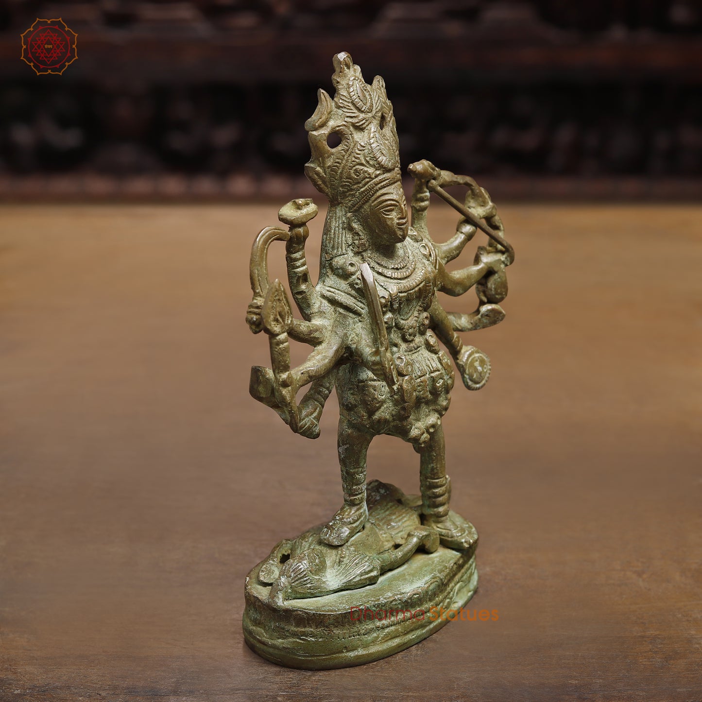 Brass Kali, Fine Green Finish, 8"