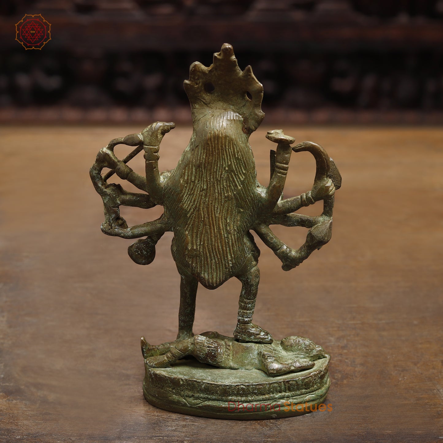 Brass Kali, Fine Green Finish, 8"