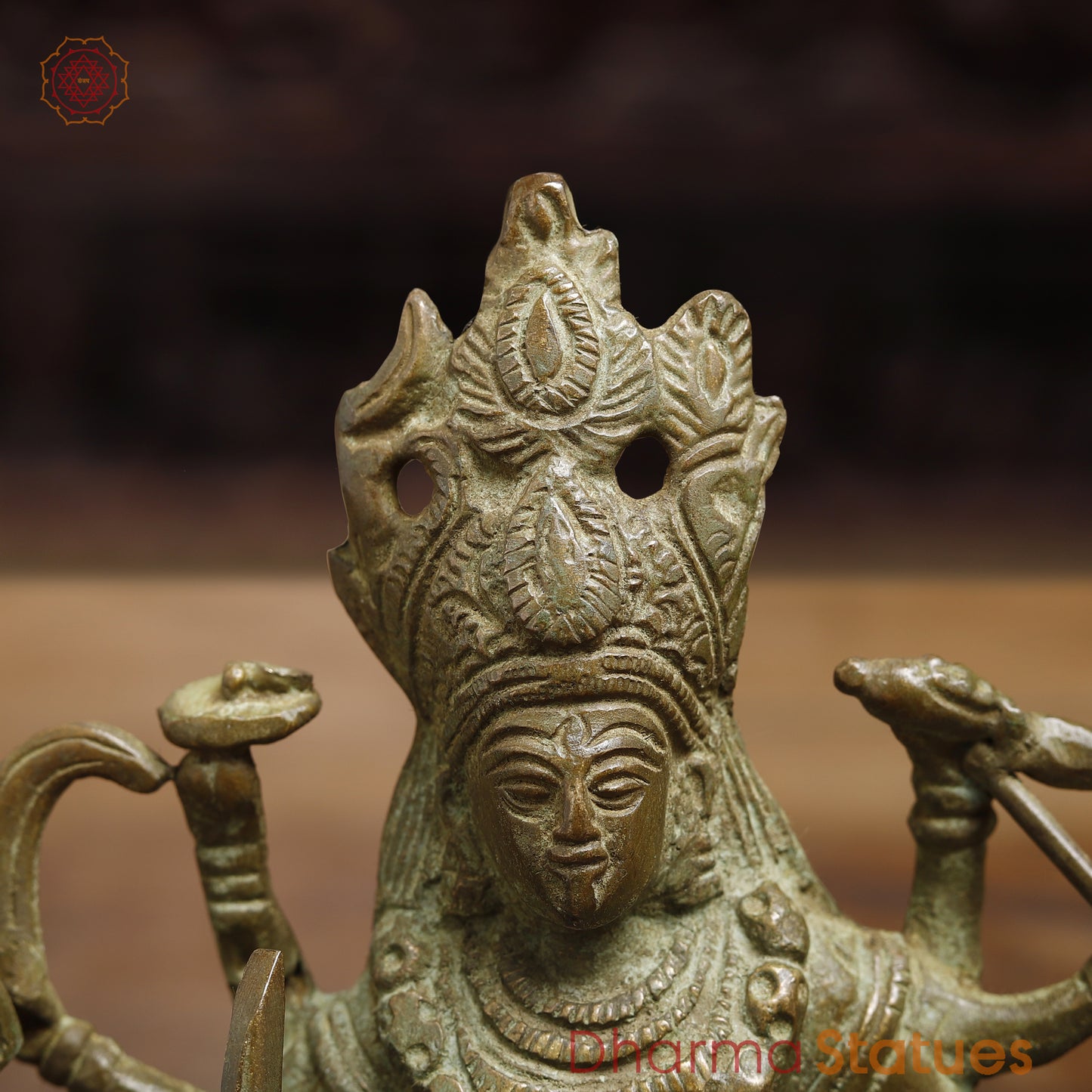 Brass Kali, Fine Green Finish, 8"