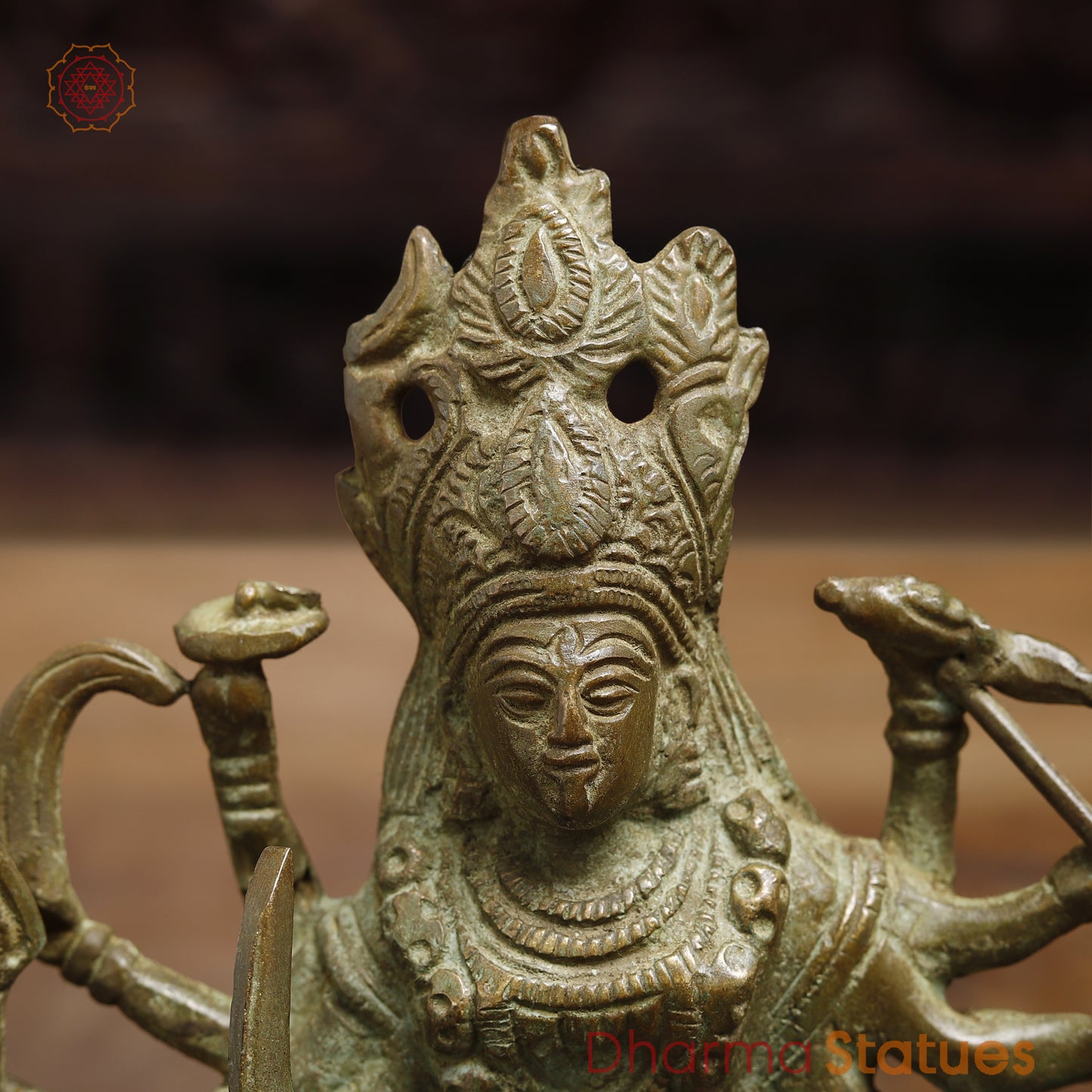 Brass Kali, Fine Green Finish, 8"