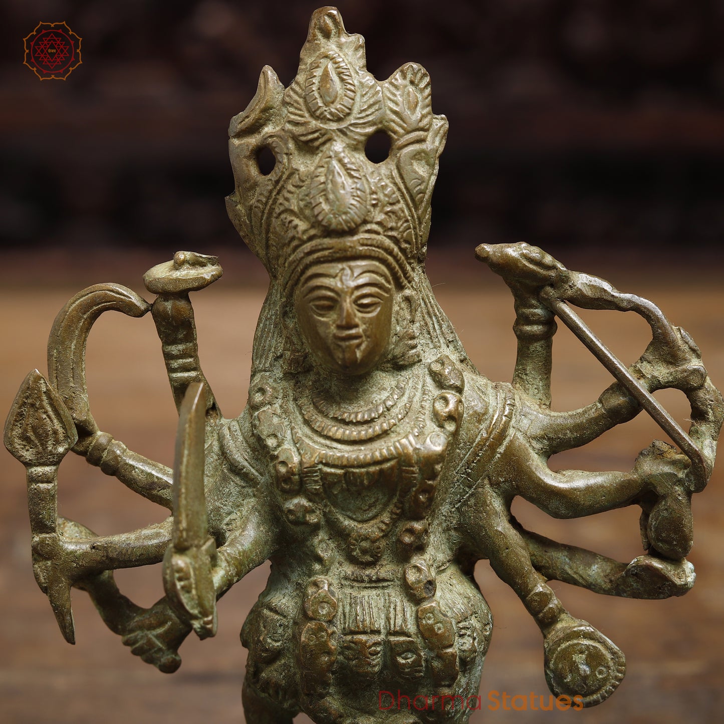 Brass Kali, Fine Green Finish, 8"