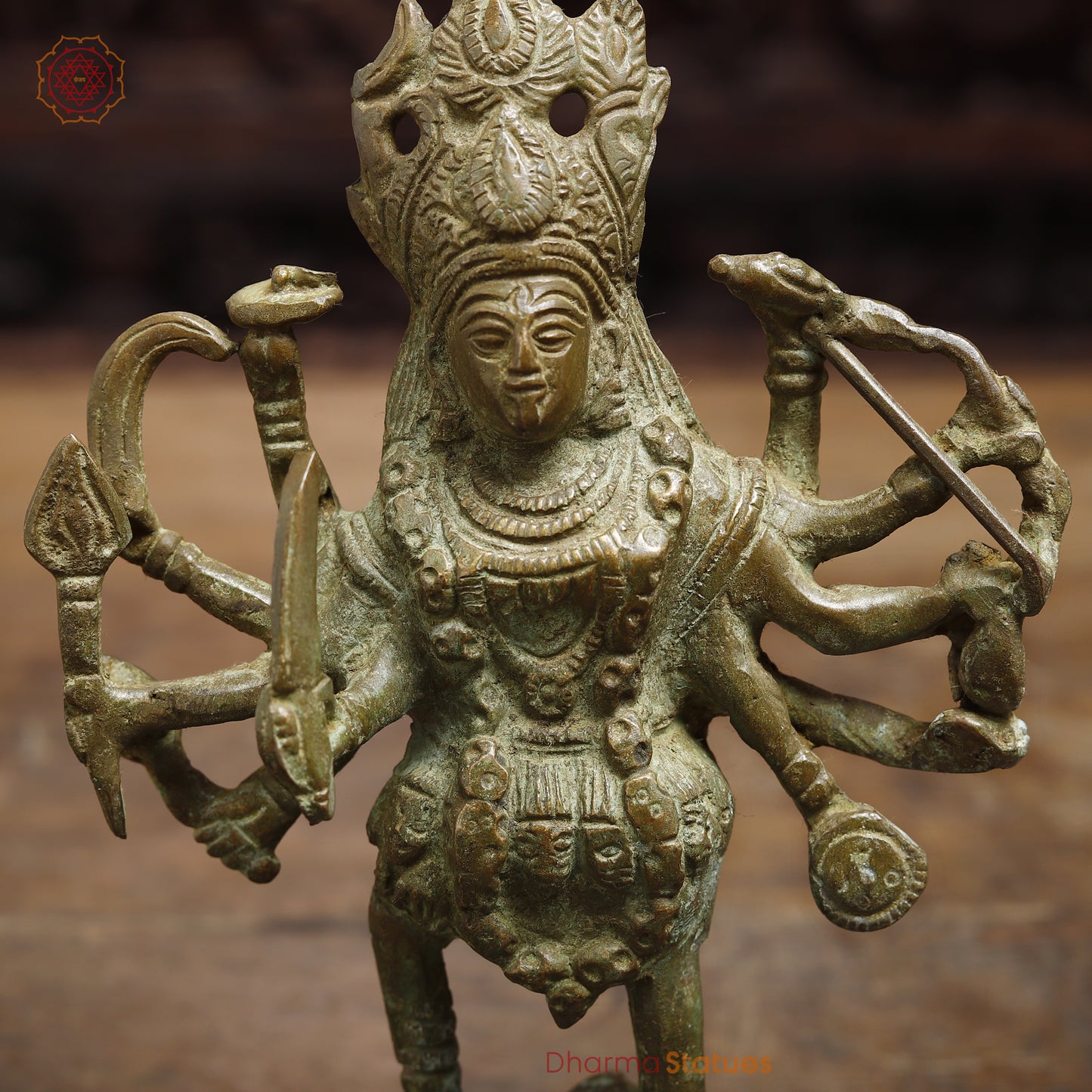 Brass Kali, Fine Green Finish, 8"