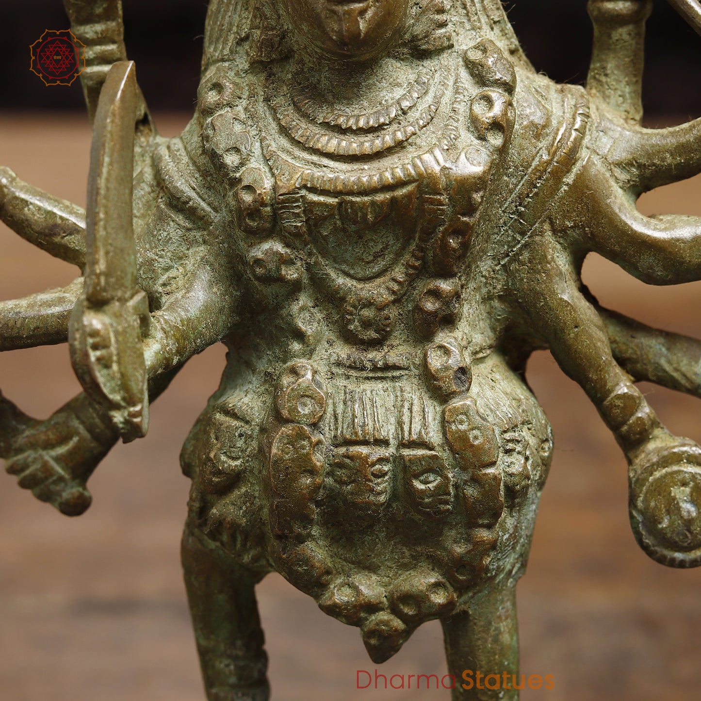 Brass Kali, Fine Green Finish, 8"