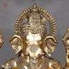 Brass Ganesh Statue Seated , Special Gold Finish 62"