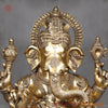 Brass Ganesh Statue Seated , Special Gold Finish 62"