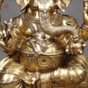 Brass Ganesh Statue Seated , Special Gold Finish 62"