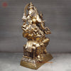 Brass Ganesh Statue Seated , Special Gold Finish 62"