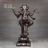 Brass Dancing Ganesha Idol, Lord Ganesha Statue, Bronze Finish 66" Front View