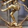 Brass Natraj Idol, Lord of the Wheel of Art, Golden Fine Finish 68"