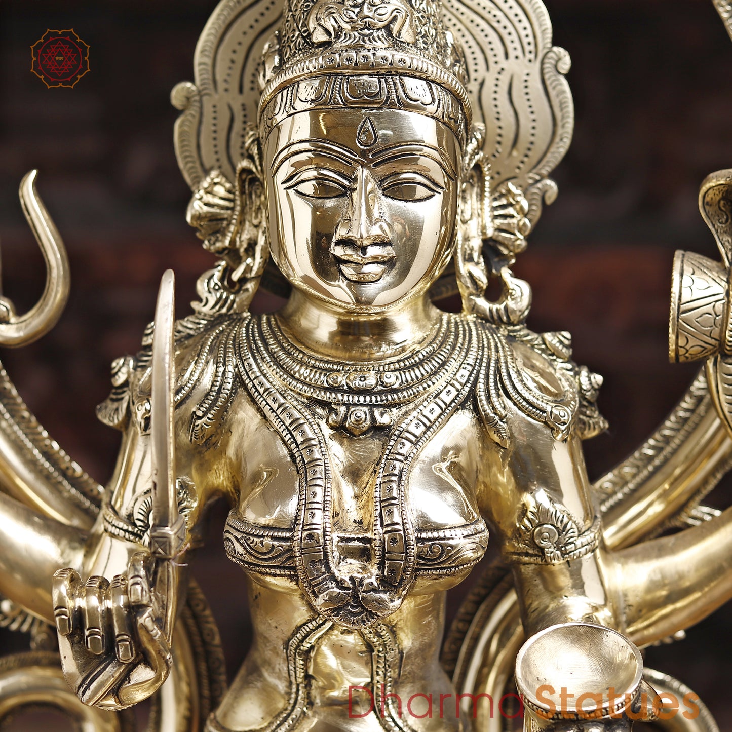 Brass Mariamman, Golden Finish, 28"
