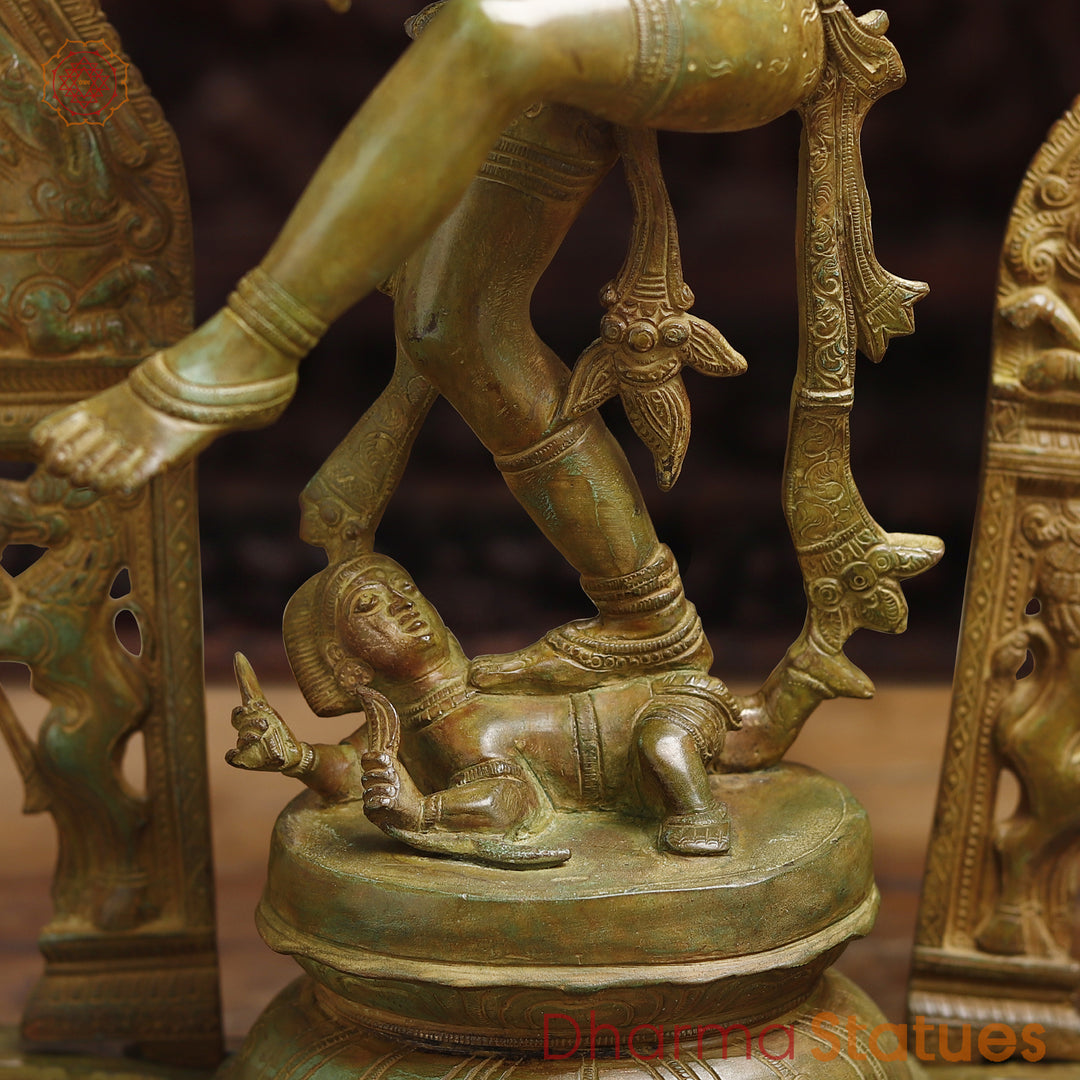 Brass Natraj Statue, Green Patina Fine Finish 26"