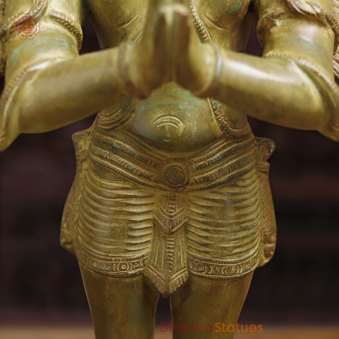 Brass Garuda Statue, God of Strength and Vigilance  22"