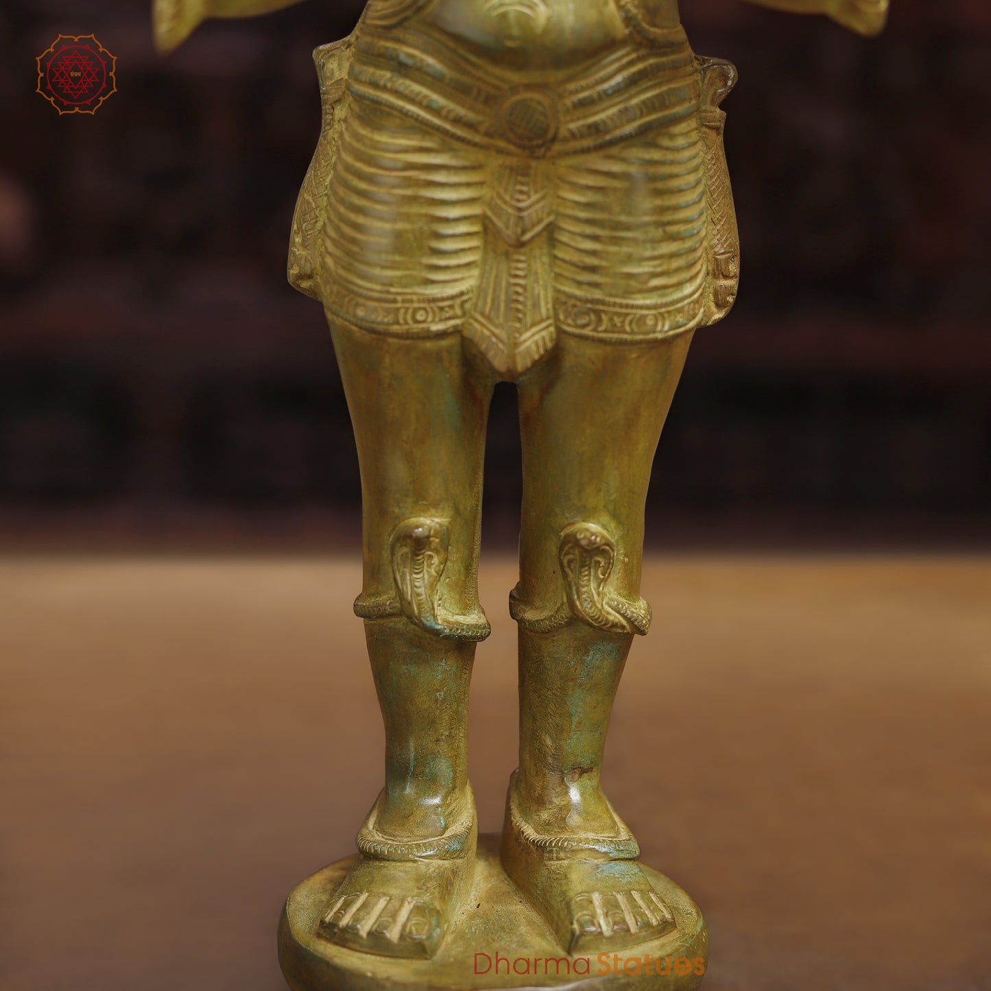 Brass Garuda Statue, Fine Gold Finish, 22"
