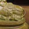 Brass Nandi Idol Seated on base , Green Patina Antique Finish 11"