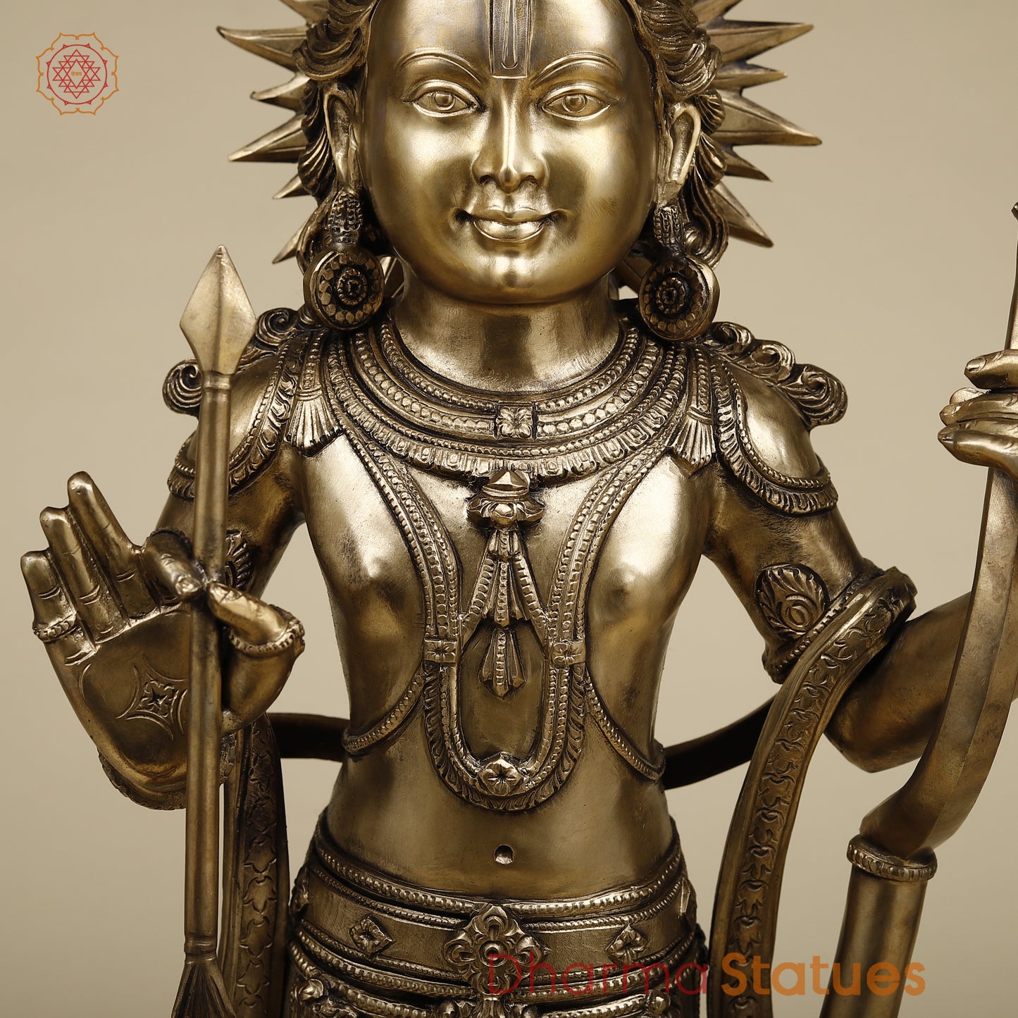 Brass Ram Lalla, Fine Golden Finish, 27"