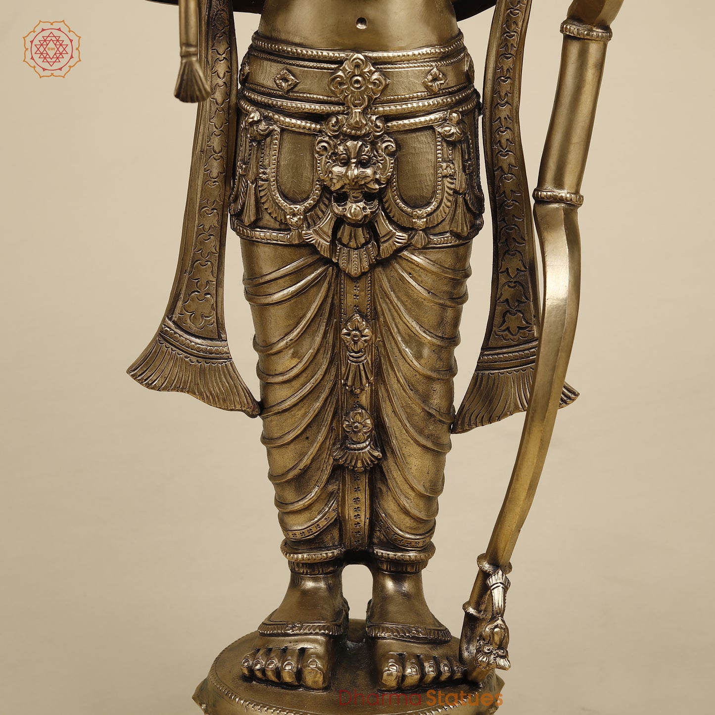 Brass Ram Lalla, Fine Golden Finish, 27"