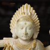 Brass Kali Statue – The Fierce Protector and Embodiment of Power, White Patina Finish 23.5"