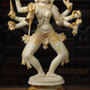 Brass Kali Statue – The Fierce Protector and Embodiment of Power, White Patina Finish 23.5"