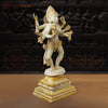 Brass Kali Statue – The Fierce Protector and Embodiment of Power, White Patina Finish 23.5"