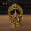 Brass Saraswati Idol, Celestial Serenade, Golden 9.5"