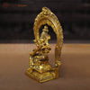 Brass Saraswati Idol, Celestial Serenade, Golden 9.5"