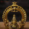 Brass Ganesh, Laxmi, Saraswati Idol, Trinity of Blessings, Fine Golden Work 9.5"