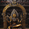 Goddess Mariamman Brass Idol- Sitting on a Throne, Copper Finish 26.5"