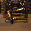 Goddess Mariamman Brass Idol- Sitting on a Throne, Copper Finish 26.5"