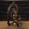 Goddess Mariamman Brass Idol- Sitting on a Throne, Copper Finish 26.5"