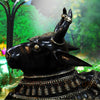 Brass Nandi Statue, The Eternal Protector , Black Patina Finish 82"