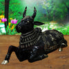 Brass Nandi Statue, The Eternal Protector , Black Patina Finish 82"