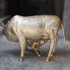 Brass Kamdhenu Cow & Calf, Wish-Fulfilling Symbol of Abundance, Fine Gold Finish 33"