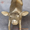 Brass Kamdhenu Cow & Calf, Wish-Fulfilling Symbol of Abundance, Fine Gold Finish 33"